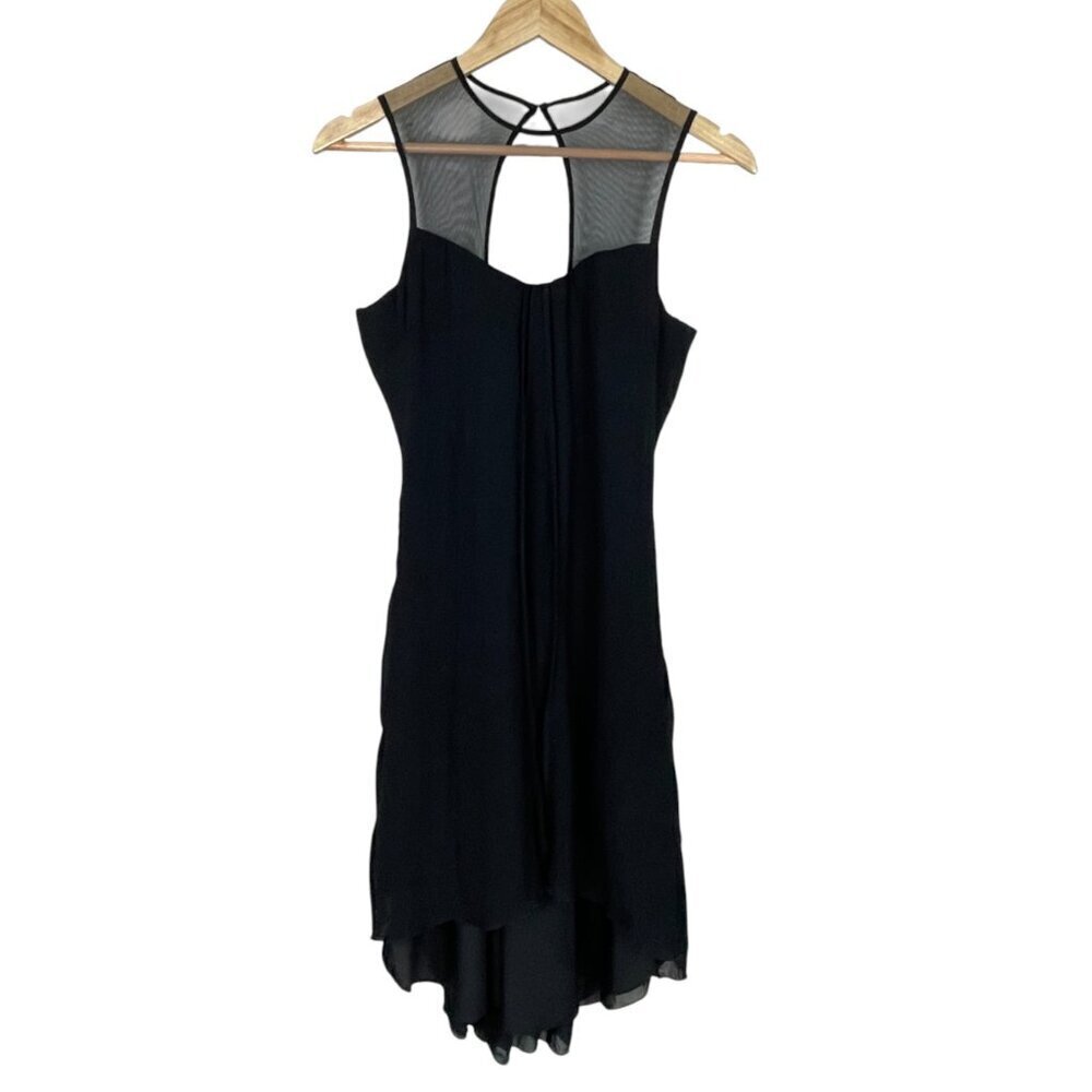 DRESS THE POPULATION 'JADE' ILLUSION YOKE CHIFFON HIGH LOW DRESS - Picture 5 of 12